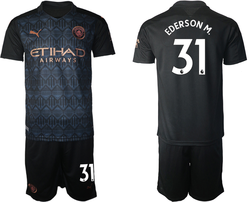 Men 2020-2021 club Manchester City away #31 black Soccer Jerseys